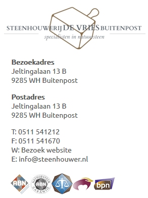 contact Steenhouwerij de Vries Buitenpost